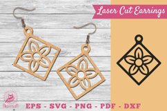 Flower Laser Cut Earrings SVG 7 Product Image 1