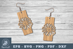 Flower Laser Cut Earrings SVG Product Image 1