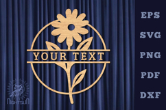 Flower Lasercut Split Monogram SVG Product Image 1