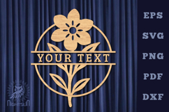 Flower Lasercut Split Monogram SVG Product Image 1