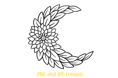 Flower Leaf Moon Wreath Flower Graphic Clipart PNG by Squeeb Creative