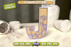 Flower Letter | Alphabet | Floral | 3D Decorative Letter|CNC Product Image 1