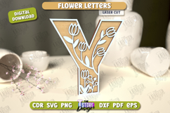 Flower Letter | Alphabet | Floral | 3D Decorative Letter|CNC Product Image 1