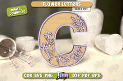 Flower Letter | Alphabet | Floral | 3D Decorative Letter|CNC Product Image 1