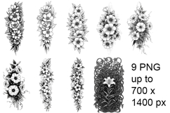 Flower line tattoo Product Image 2