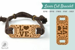 Flower Love Laser Cut Bracelet SVG 2 Product Image 1