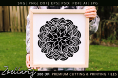Floral Mandala SVG Cut Files Flower Mandala Silhouette SVG Product Image 1