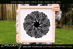 Flower Mandala SVG for Cricut Floral Mandala Silhouette SVG Product Image 1
