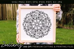 Flower Mandala SVG Cut Files Floral Mandala Illustration Product Image 5