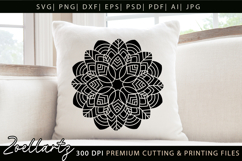 Floral Mandala SVG Cut Files Flower Mandala Silhouette SVG Product Image 1