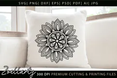 Floral Mandala SVG Lotus Flower Mandala Yoga T-shirt Pillow Product Image 1