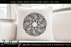 Flower Mandala SVG for Cricut Floral Mandala Silhouette SVG Product Image 1