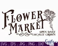 Vintage Farmhouse Home Sign | Flower Market Wall Art Svg Product Image 2