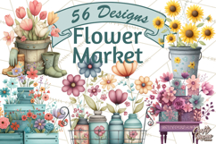 Whimsical Flower Market PNG Clipart Floral Props Product Image 1