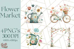 Whimsical Flower Market PNG Clipart Floral Props Product Image 1