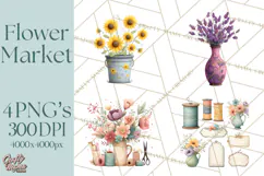 Whimsical Flower Market PNG Clipart Floral Props Product Image 1
