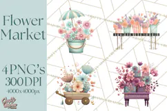 Whimsical Flower Market PNG Clipart Floral Props Product Image 1