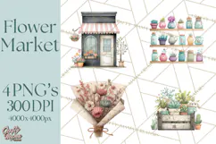 Whimsical Flower Market PNG Clipart Floral Props Product Image 1