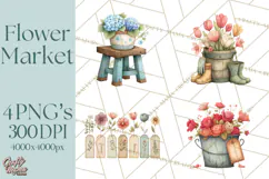 Whimsical Flower Market PNG Clipart Floral Props Product Image 1
