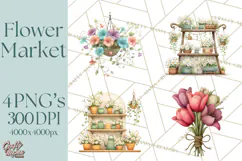 Whimsical Flower Market PNG Clipart Floral Props Product Image 1