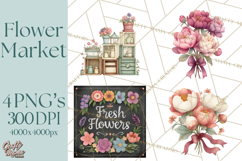 Whimsical Flower Market PNG Clipart Floral Props Product Image 1