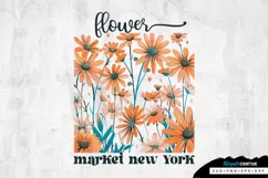 Flower Market New York SVG, Boho Retro Flowers SVG Design Product Image 1