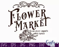 Vintage Farmhouse Home Round Sign Svg | Flower Market Product Image 2
