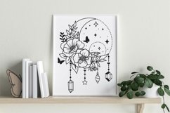 Flower Svg Bundle, Flower Moon Crescent Svg, Celestial Moon. Product Image 6