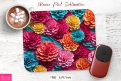 Bright Meadow Flowers Design|Flower Mouse Pad Sublimation Product Image 1