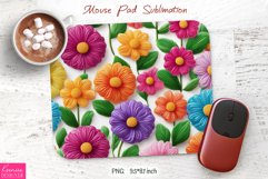 Bright Meadow Flowers Design|Flower Mouse Pad Sublimation Product Image 1
