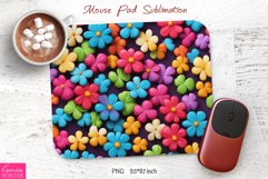 Bright Meadow Flowers Design|Flower Mouse Pad Sublimation Product Image 1