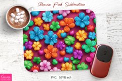 Bright Meadow Flowers Design|Flower Mouse Pad Sublimation Product Image 1