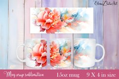 Flowers Mug Sublimation, Floral Design Mug Product Image 1