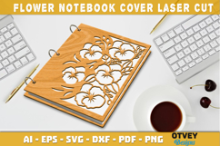 Flower Notebook Cover LaserCut | Wooden Notebook Cover Product Image 1