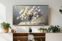 White magnolia flower, Frame TV art, oil painting Product Image 2