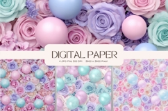 Flower Background Digital Paper Wallpaper Backdrop_34 Product Image 1