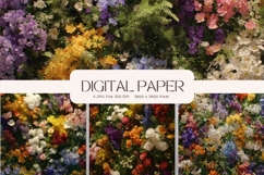 Flower Background Digital Paper Wallpaper Backdrop_48 Product Image 1