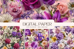 Flower Background Digital Paper Wallpaper Backdrop_25 Product Image 1