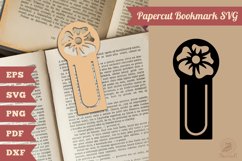Flower Papercut Bookmark SVG 05 Product Image 1