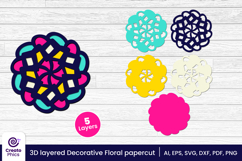 flower papercut file-flower svg-paper cutting-laser cutting-multi layered-floral-papercut