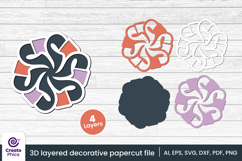 flower papercut file-flower svg-paper cutting-laser cutting-multi layered-floral-papercut 
