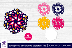 flower papercut file-flower svg-paper cutting-laser cutting-multi layered-floral-papercut 