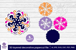 flower papercut file-flower svg-paper cutting-laser cutting-multi layered-floral-papercut 