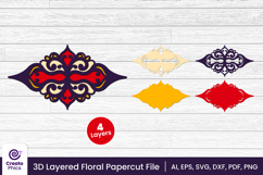 flower papercut file-flower svg-paper cutting-laser cutting-multi layered-floral-papercut