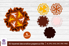 flower papercut file-flower svg-paper cutting-laser cutting-multi layered-floral-papercut 