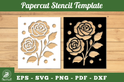 Flower Papercut Stencil Template SVG Product Image 1