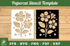 Flower Papercut Stencil Template SVG Product Image 1