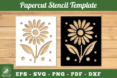 Flower Papercut Stencil Template SVG Product Image 1