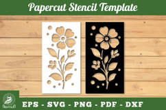 Flower Papercut Stencil Template SVG Product Image 1
