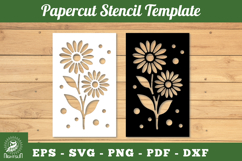 Flower Papercut Stencil Template SVG Product Image 1